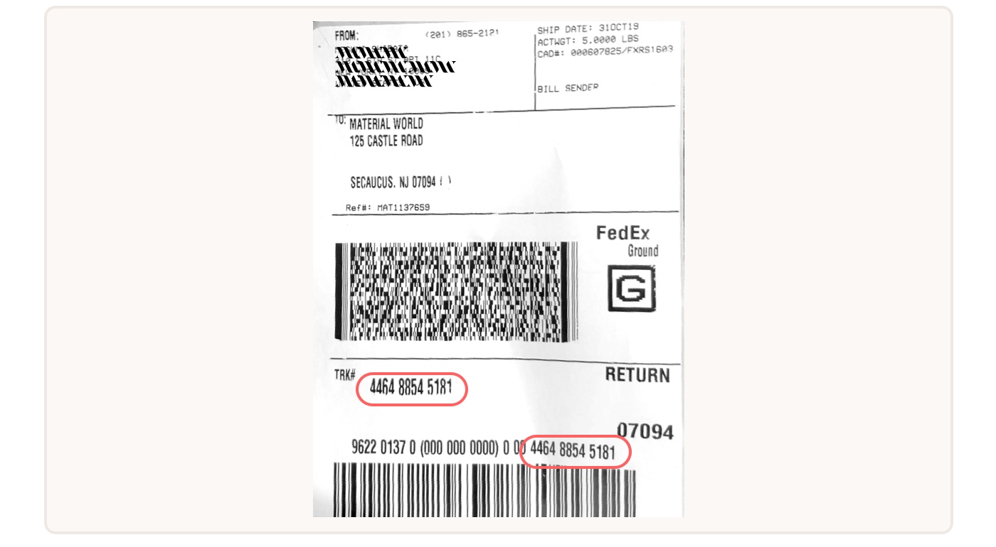 fedex ground return label tracking number