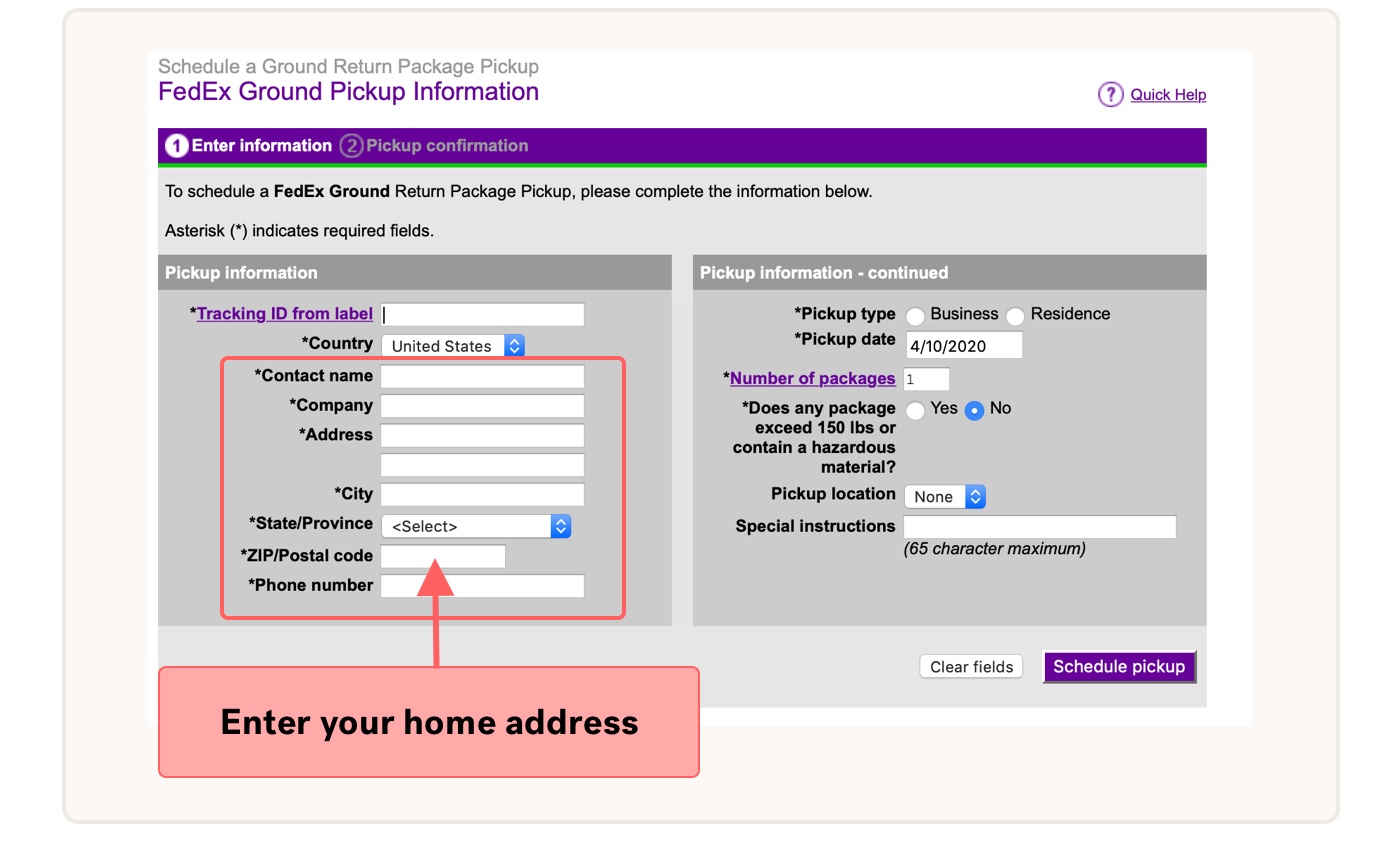 track a fedex ground return package